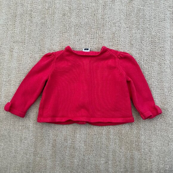 Janie & Jack Baby Girls Pink Cotton Cardigan Sweater 3-6 Months - Picture 4 of 8